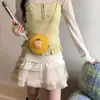 Bolsa Tejida Bolsa Pequeña Infantil para Niñas Bolso Cruzado para Teléfono Móvil Bolsa Tejida de Paja Primavera y Verano Viajes Zona Costera Billetera