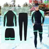 Macacão de Neoprene Dividido Coreano Secagem Rápida Zíper Proteção Solar Roupa de Água Viva Roupa de Banho de Manga Longa Masculina e Feminina Roupa de Surf Qingledezhu