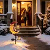 Luz de jardín para exteriores con energía solar de arte de hierro, luna, muñeco de nieve, LED, colgante, lámpara de muñeco de nieve de metal, producto nuevo transfronterizo