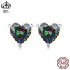 Aifule retro colorido adorável brincos s925 prata esterlina Diário versátil doce fresco brincos em forma de coração brincos jóias femininas