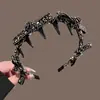 Faixa de cabeça com strass e laço preto para mulheres, novo modelo 2026, acessório mágico de coroa alta, acessório de cabelo único e bonito para lavar o rosto