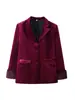 Moda Femenina Europea y Americana 2026: Blazer con Puño de Pelo y Pantalones de Pierna Ancha de Cintura Alta