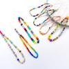Cuentas de colores mixtos cadena para teléfono móvil color bohemio cuerda para teléfono móvil personalidad arcilla polimérica suave cadena para teléfono móvil de cristal joyería con cuentas