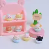 Pastel de pudín de gatito tridimensional dibujos animados comida juego hecho a mano adornos diy accesorios de pegamento de crema accesorios de resina accesorios