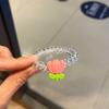 Gel Flor de Tulipán Corazón de Niña de las Flores Anillo para el Cabello de Hilo de Teléfono Transparente Cuerda Dulce para el Cabello Pulsera Pulsera Cuerda para el Cabello de Doble Uso