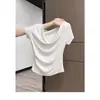 Top de modal sin hombros con diseño de un solo hombro, corte ajustado, favorecedor, elegante y moderno, perfecto para el verano
