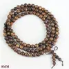 Pulsera de Sándalo Piel de Tigre al por Mayor 20 Piezas, 108 Cuentas Budistas con Patrón Natural de Piel de Tigre, Estilo Antiguo para Hombre, Nuevo Estilo Chino