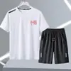 Roupa Esportiva de Secagem Rápida Masculina Verão Fina Elástica Corrida Fitness Roupa de Secagem Rápida Masculina Ice Mesh Manga Curta Shorts
