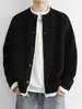 Cárdigan de Punto con Medio Cuello y Botones para Hombre, Suéter Sencillo Estilo Japonés, Chaqueta Suéter de Alta Gama para Hombre para Primavera y Otoño