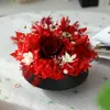 Arreglo Floral de Rosa Preservada en Maceta, Arte Floral para Mesa de Comedor, Arreglo Floral para Mesa de Reuniones, Centros de Mesa Transfronterizos para Mesas Redondas