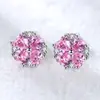 Aretes en vivo para mujer estilo ins amor plata de ley S925 circonita aretes de circonita de seis garras aretes brillantes