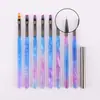 Nuevo set de bolígrafos acrílicos de color violeta para decoración de uñas, con herramientas versátiles y de forma redonda para manicura.