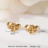 Pendientes de Acero Inoxidable de Alta Gama Tohm Transfronterizos Nuevo Estilo Simples y Versátiles Pendientes Dorados de Moda Que No Se Desvanecen y No Son Alérgicos