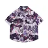 Camisa azul ligera de verano con cuello cubano para vacaciones en la playa para hombres y mujeres, corte holgado moderno, talla grande, camisa hawaiana de manga corta