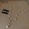 Collar de Flor de Perlas de Gota de Agua con Cuentas de Circonita, Exquisito y Elegante, Cadena Versátil para la Clavícula, Lujo Ligero y Sensación de Alta Gama