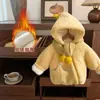 (Engrosamiento de Tres Capas) Invierno Nuevo Estilo Coreano Partícula de Estrella Cachemira 1~6 Años Niños y Niñas Ropa Chaqueta Gruesa Forrada de Polar