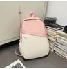 Mochila Casual Color Block da Moda para Estudantes Masculinos e Femininos, Mochila Simples e Versátil para Campus, Bolsa de Viagem Leve de Grande Capacidade