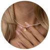 Amazon Hot Sale Aço Inoxidável 26 Inglês Alfabeto Pingente Colar de Pérolas Moda All-match Collarbone Cadeia Joias