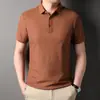 Camiseta de manga corta de verano 2023 para hombre con solapa color liso de algodón polo polo camisa fina de verano color liso para hombre