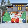 Tela de tapiz para puerta de garaje exterior navideña, tela de fondo para decoración de fiestas navideñas con tela colgante, tamaño grande
