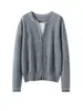 Cardigan de Cashmere Liso Novo 2026 para Mulheres, Jaqueta de Tricô Macio com Gola Redonda, Suéter de Cashmere Outono e Inverno, Direto da Fábrica