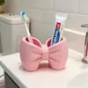 Suporte Criativo para Escova de Dentes e Pasta de Dentes Caixa de Armazenamento para Pia Rack de Armazenamento para Escova de Dentes Pasta de Dentes Esponja de Maquiagem Rosa Fofo Coisa Boa