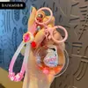 Chaveiro Criativo de Letra com Óleo e Bolinhas Coloridas Flutuantes Delicadas, Adequado para Meninas, Argola de Chaveiro de Bolsa de Casal
