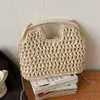 Bolso de mano de paja tejido hueco de verano transfronterizo 2026 nuevo modelo bolso bandolera con cadena estilo coreano bolso de playa