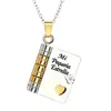 Collar de Acero de Titanio, Popular en Europa y América, Collar con Forma de Libro de Carta de Amor Grabada, Collar con Forma de Sobre de Carta de Amor Abrible, Cadena para Clavícula