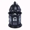 Estilo Europeu Ferro Forjado Vidro Pastoral Retro Vento Lâmpada Suporte de Vela Ornamento Nórdico Romântico Casa Suporte de Vela Lanterna Decorativa