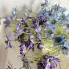 Flores Artificiales Estilo Óleo 5 Cabezas de Hierba Negra Ramas Largas Flor Falsa Arte Hogar Decoración Suave Ventana Decoración de Paisajismo Accesorios de Fotografía