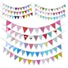 Banderines Triangulares de Dibujos Animados Vuelta a Clases Salón de Kínder Fiesta de Cumpleaños Infantil Decoración de Centro Comercial Arreglo Banderines de Tirar Flores de Tirar Banderines de Colores