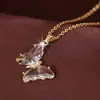 Collar de Mariposa Personalizado Transfronterizo, Elegante y Creativo, para Niñas, Cadena de Clavícula de Moda, Popular en Línea, Directo del Fabricante