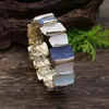 Venta Caliente Transfronteriza Color Pintado al Óleo Geometría Cuadrado Pulsera Elástica Personalidad de Mujer Simple Geometría Pulsera Combinable