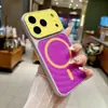 Magnético 3D de Onda de Alto Valor Aplicável para Capa de Celular Apple 17promax iPhone18pro Color Blocking 16/15