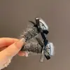 Horquilla de Diamantes con Lazo de Lentejuelas de Lana para Otoño e Invierno, Moda de Alta Gama para Mujer, Horquilla de una Pieza para Mechones Laterales, Accesorios para el Cabello