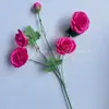 Ramo único 5 cabeças flor de lótus orvalhado flor de seda lótus orvalhado camélia simulação fileira de flores de casamento decoração de flores flor artificial flores para exibição em casa