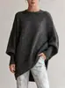Suéter de punto oversized con cuello redondo, transfronterizo europeo y americano, otoño/invierno 2026, marca independiente, estilo holgado y relajado, suéter de color liso para mujer