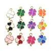 Nuevo color trébol trébol de cuatro hojas gota de aceite accesorios DIY accesorios para joyería llavero colgante para teléfono móvil venta al por mayor