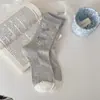 Calcetines Mujer Verano Malla Fina Lindos Dibujo Animado Cachorro Calcetines de Media Pantorrilla Transpirables Absorbentes de Sudor Algodón Puro Sin Costuras Calcetines de Algodón