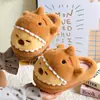 Pantuflas de Algodón para Otoño e Invierno de Capibara Calidez Interior Más Terciopelo Hogar Suela Gruesa Talón Trasero Peludo Zapatos de Algodón