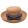 Sombrero de Paja con Flores Alto Sombrero de Playa de Verano Protección Solar Sombra Sombrero de Paja Rizado Sombrero de Paja con Lazo