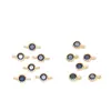 Cor Dourada 14K Zircônia Diamante Colorido Micro-Pavimentada Preservação da Cor Acessórios de Engrenagem Redonda Pendurados Simples e Duplos Material de Conexão para Pulseira Brincos DIY