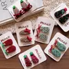 Novos Prendedores de Cabelo Tipo Bico de Pato Coloridos de Natal (Vinho e Verde) para Meninas, Estilo Pai e Filho, Prendedores Geométricos Feitos à Mão