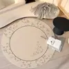 Alfombra Redonda Color Crema Francés Sala de Estar Mesa de Café Dormitorio Tocador Taburete de Maquillaje Felpudo Mesa de Tocador Resistente a Manchas Lujo Ligero Alfombrilla de Dormitorio