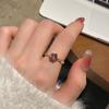 Anillo de Plata de Ley S925 para Mujer, No se Desvanece, Ajustable, Topacio de Piedra de Cristal Natural de Alta Gama, Pulsera Trenzada de Lujo Ligero para Mujer