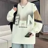 Sudadera nueva de cuello redondo 2026, marca de moda estilo Hong Kong, retro americano otoño e invierno, estilo primavera y otoño, sensación de alta gama, manga larga sin capucha