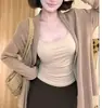 Nova jaqueta cardigã de tricô para o início do outono, top de moda feminina com caimento solto, versátil e emagrecedor, estilo coreano, mangas compridas elegantes