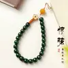 Cadena para Teléfono de Cuentas Bodhi Esmeralda Correa de Muñeca Versátil Retro Colgante Decorativo para Bolso Correa Anti-Pérdida para Funda de Teléfono