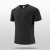 Camiseta de manga corta fina de seda de hielo con borde cruzado para hombre, holgada, informal, deportiva, sin costuras, de talla grande, transpirable y de secado rápido.